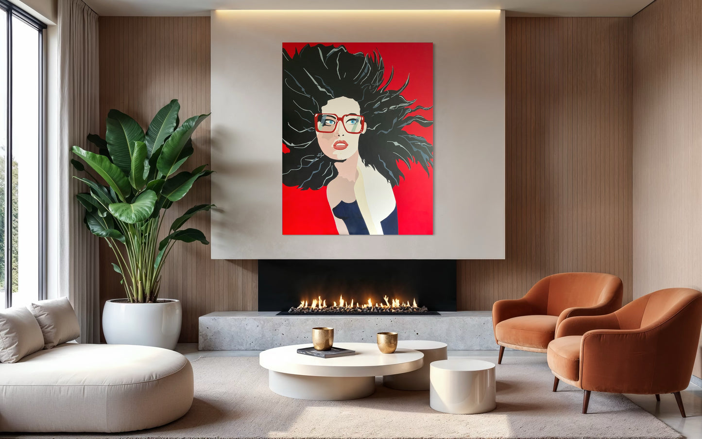 "Framed in Red" 2025 acrylic on canvas 1.54 metres x 1.23 metres 5.05 ft x 4.03 ft 