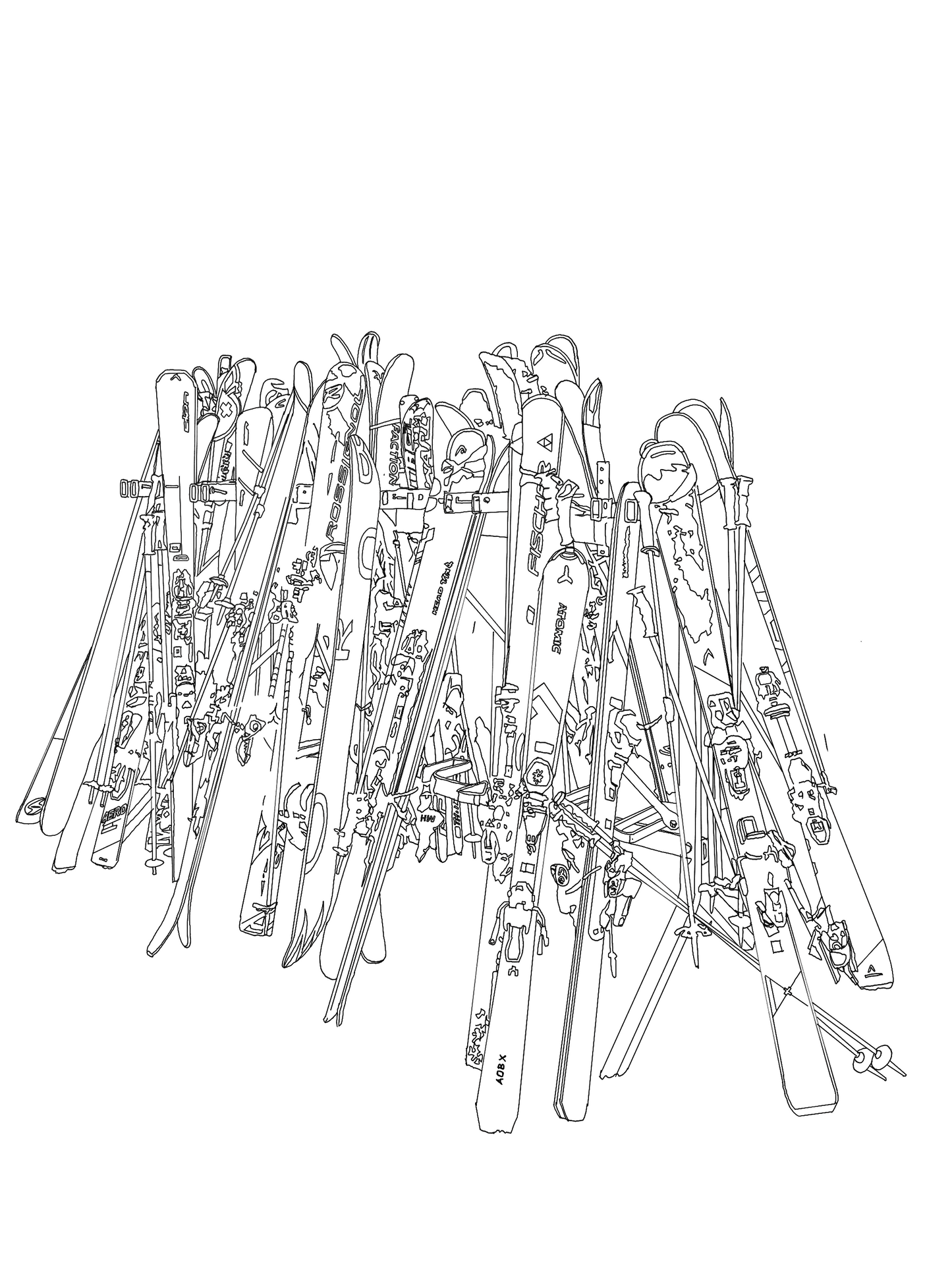 'Apres Ski' 2025 acrylic on canvas 120 x 100cms (39'' x 47'')