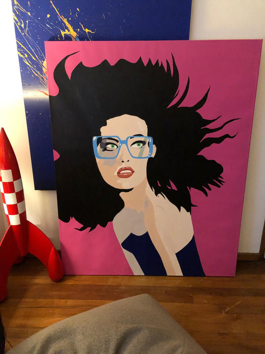 "Framed in Blue" 2025 acrylic on canvas 1.54 metres x 1.23 metres 5.05 ft x 4.03 ft