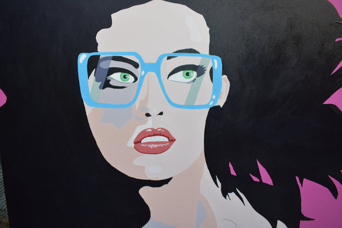 "Framed in Blue" 2025 acrylic on canvas 1.54 metres x 1.23 metres 5.05 ft x 4.03 ft