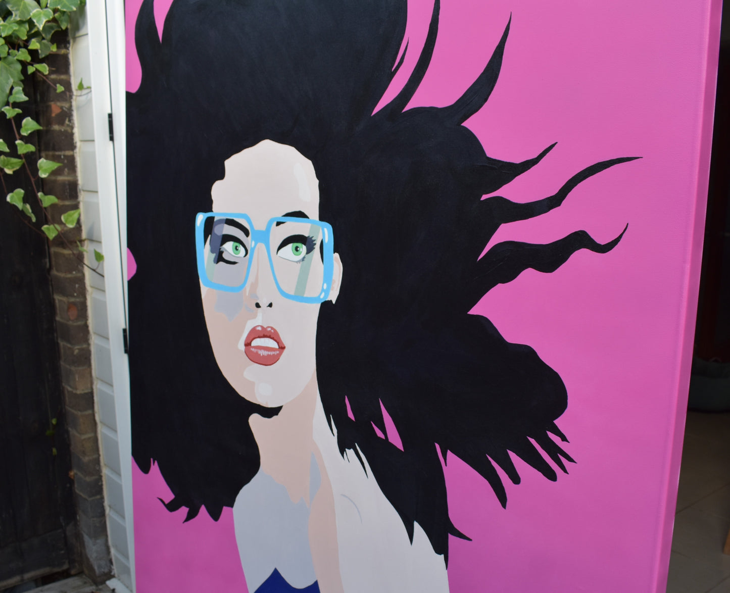 "Framed in Blue" 2025 acrylic on canvas 1.54 metres x 1.23 metres 5.05 ft x 4.03 ft