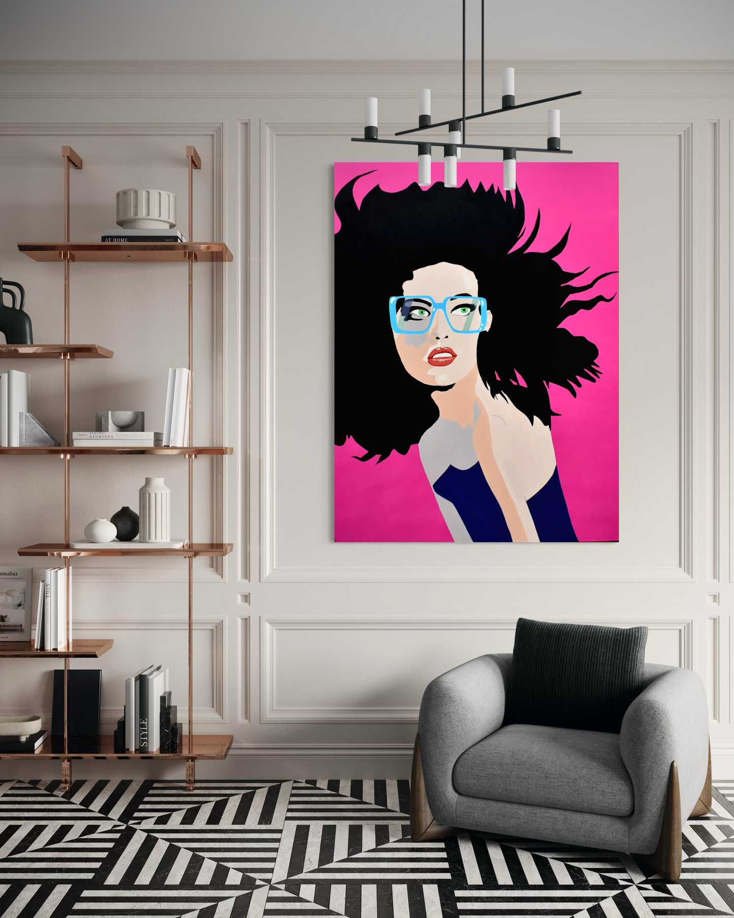 "Framed in Blue" 2025 acrylic on canvas 1.54 metres x 1.23 metres 5.05 ft x 4.03 ft