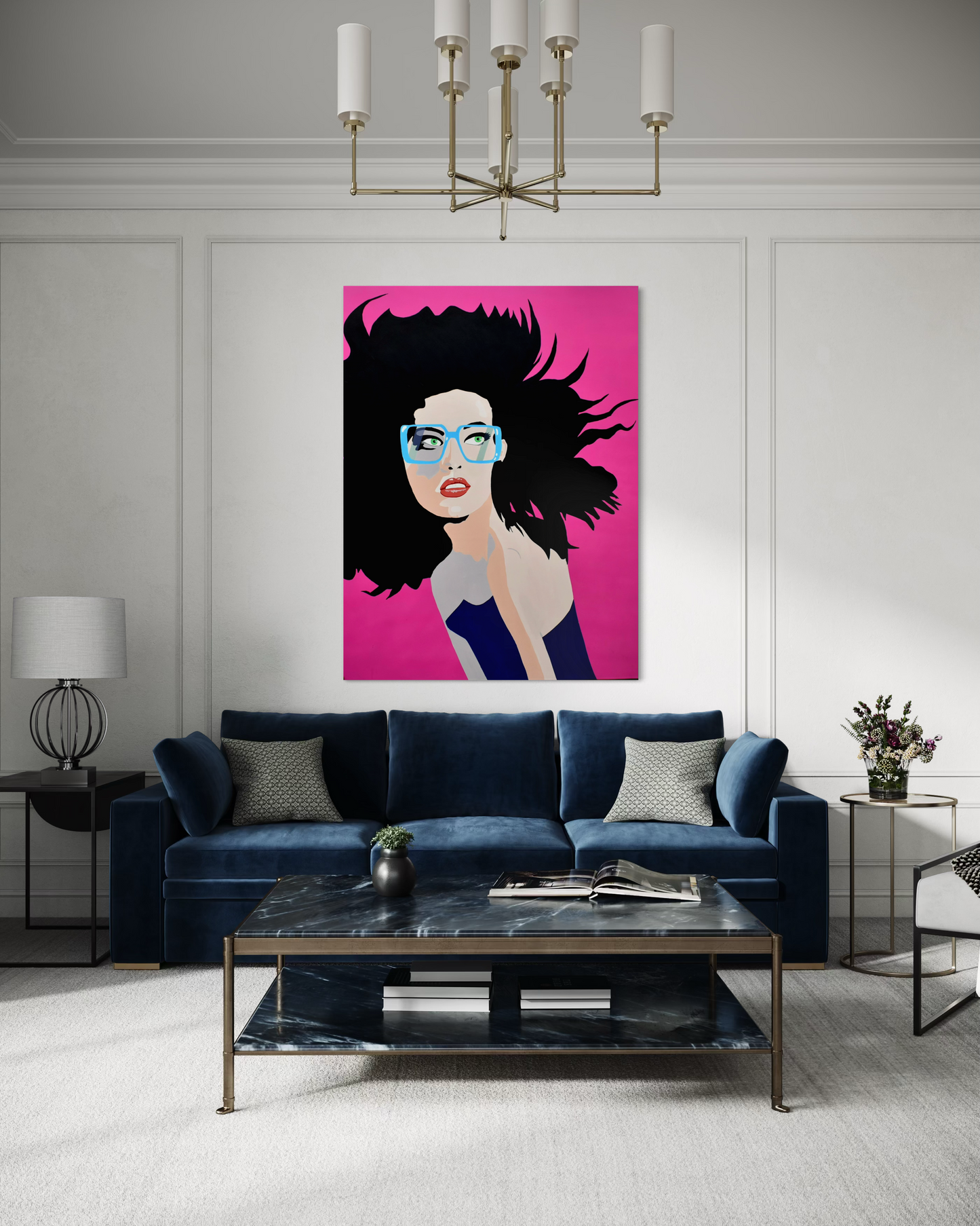 "Framed in Blue" 2025 acrylic on canvas 1.54 metres x 1.23 metres 5.05 ft x 4.03 ft