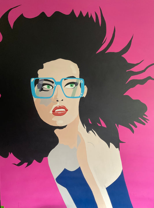 "Framed in Blue" 2025 acrylic on canvas 1.54 metres x 1.23 metres 5.05 ft x 4.03 ft