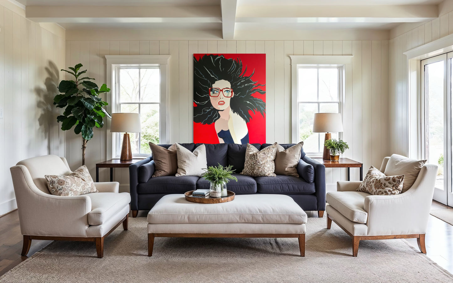 "Framed in Red" 2025 acrylic on canvas 1.54 metres x 1.23 metres 5.05 ft x 4.03 ft&nbsp;