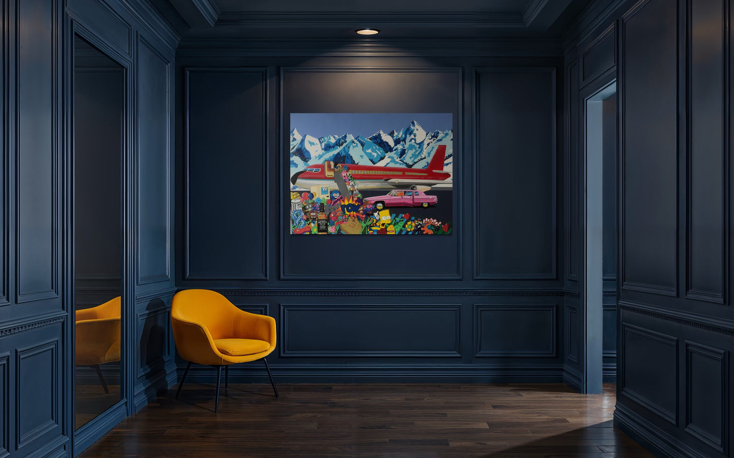 'Stairway to Heaven' 2023  acrylic, spray and Posca on canvas