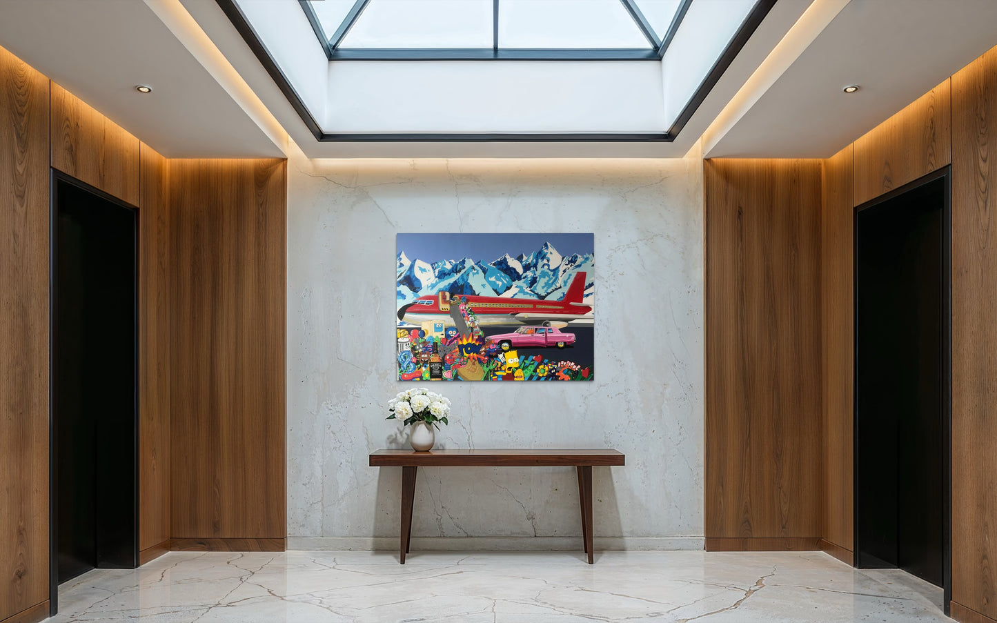 'Stairway to Heaven' 2023  acrylic, spray and Posca on canvas