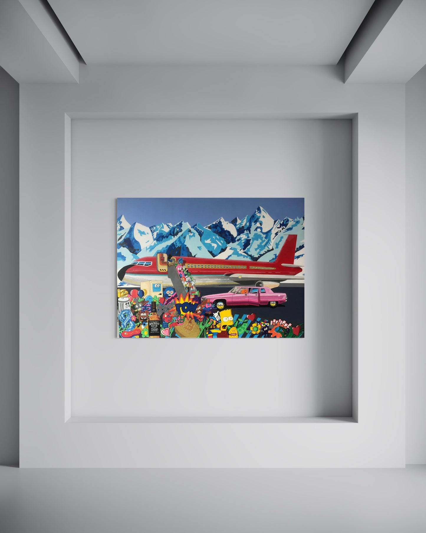 'Stairway to Heaven' 2023  acrylic, spray and Posca on canvas