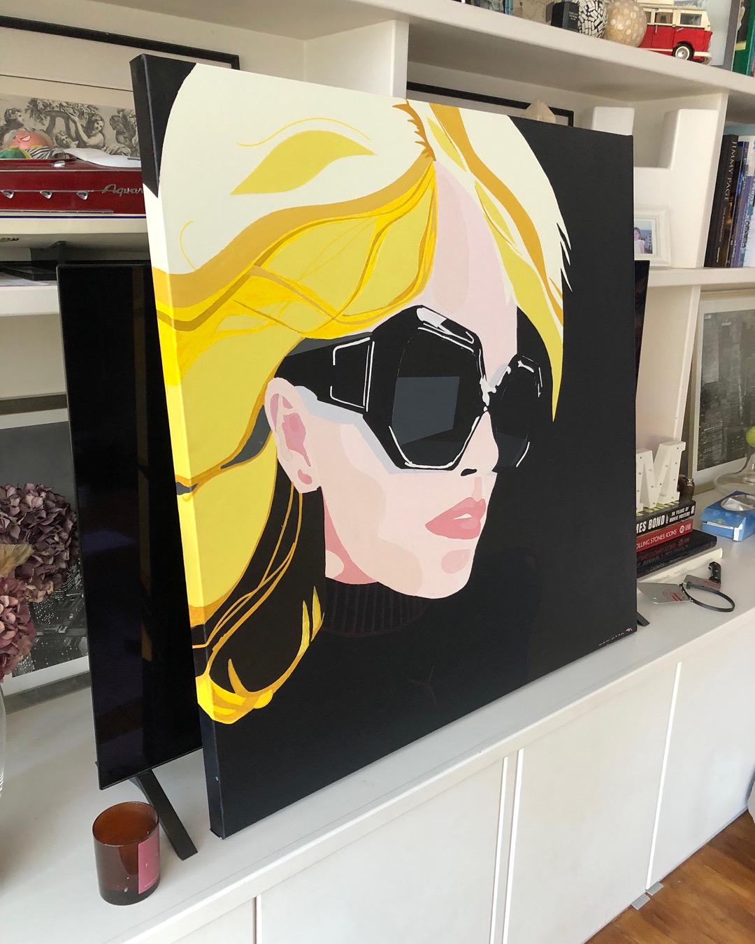 Through Dark Lenses' 2025 acrylic on canvas 100 x 100cms (39 x 39 inches)