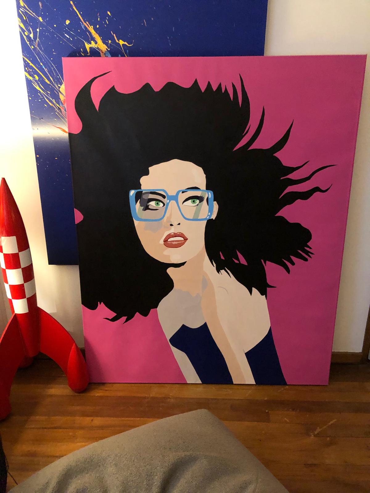 "Framed in Blue" 2025 acrylic on canvas 1.54 metres x 1.23 metres 5.05 ft x 4.03 ft